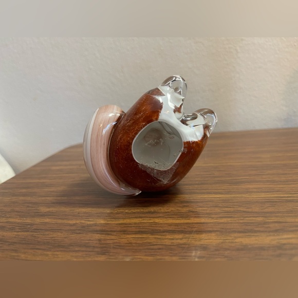 Heavy glass, fox figurine, paperweight, brown, white - Picture 5 of 7